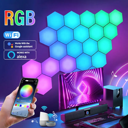 RGB Intelligent Hexagonal Wall Lamp