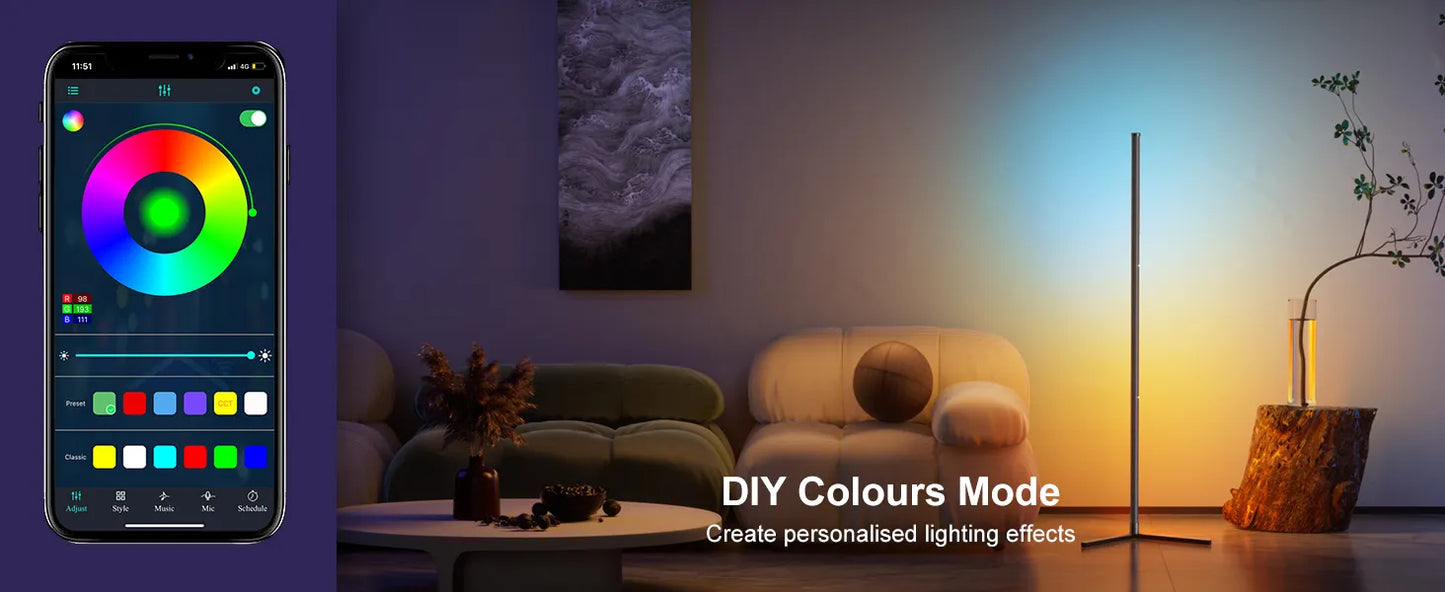 Smart RGB Dream Color Floor Lamp with Music Sync